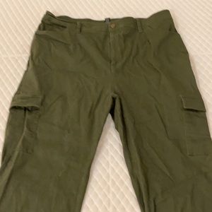 Plus size,deep green,cargo pants